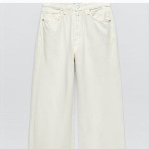 Zara wide leg jeans, color white